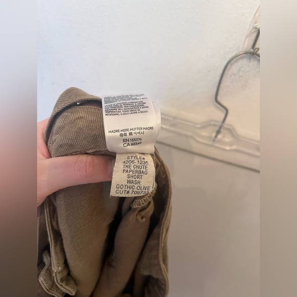 Mother The Chute Paperbag Short Gothic Olive Waist 31 - Picture 5 of 5